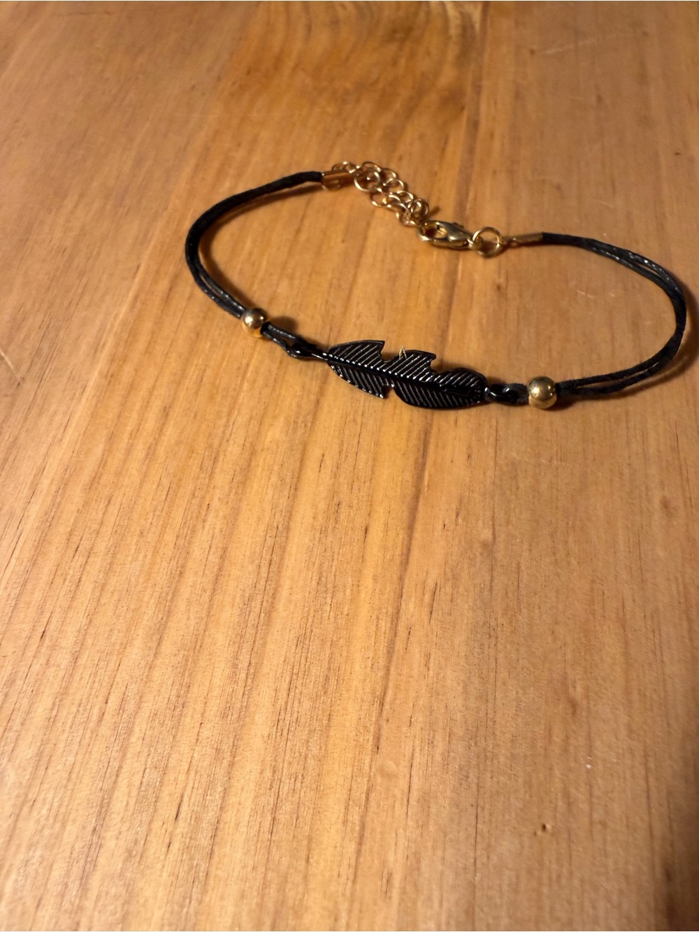 Black Feather Cord Bracelet - Women Jewelry - Picture 3 of 3